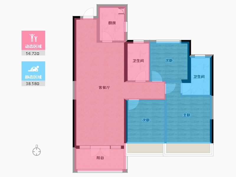 湖南省-常德市-紫东星城-85.10-户型库-动静分区