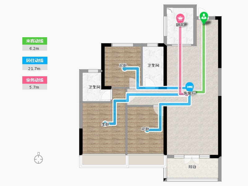 湖南省-常德市-紫东星城-95.58-户型库-动静线