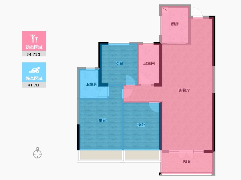 湖南省-常德市-紫东星城-95.58-户型库-动静分区