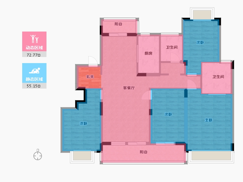 江西省-南昌市-新旅明樾台-114.40-户型库-动静分区