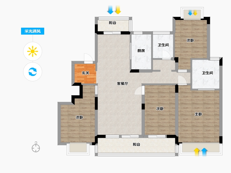 江西省-南昌市-新旅明樾台-114.40-户型库-采光通风