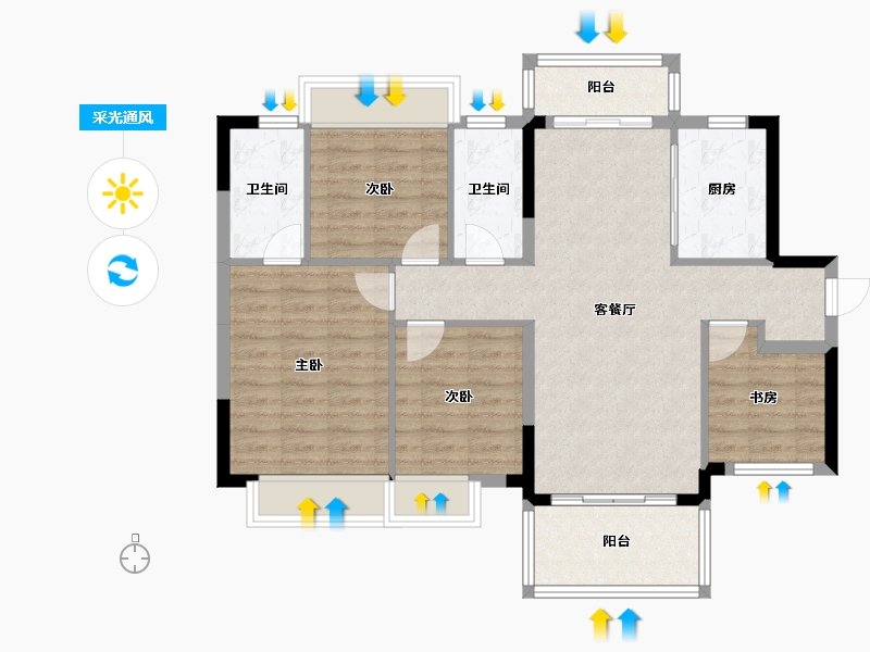 广西壮族自治区-南宁市-龙光天曜-92.84-户型库-采光通风