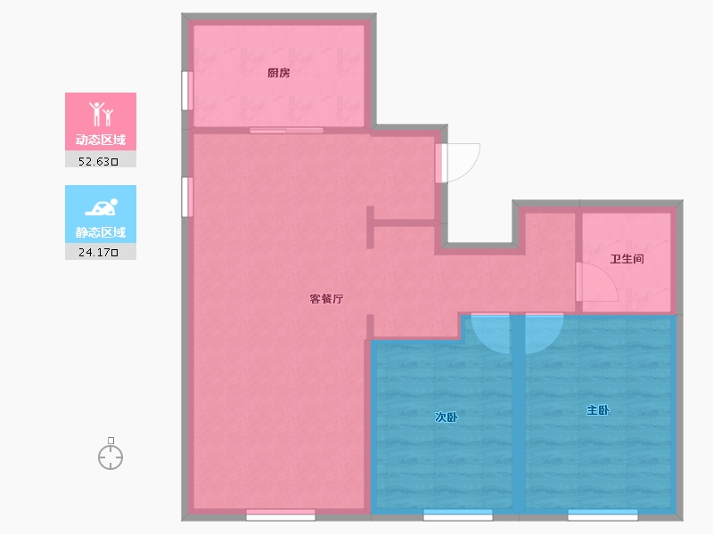 黑龙江省-哈尔滨市-万科金域悦府-69.04-户型库-动静分区