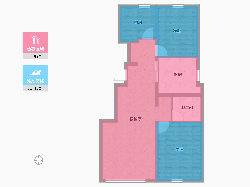 黑龙江省-哈尔滨市-万科金域悦府-65.15-户型库-动静分区