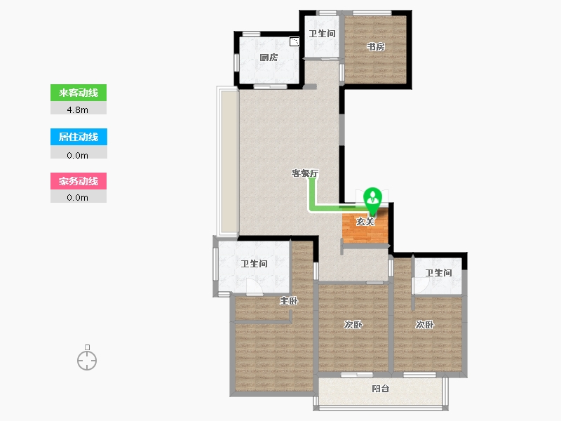 江苏省-无锡市-万科翡翠东方-136.16-户型库-动静线