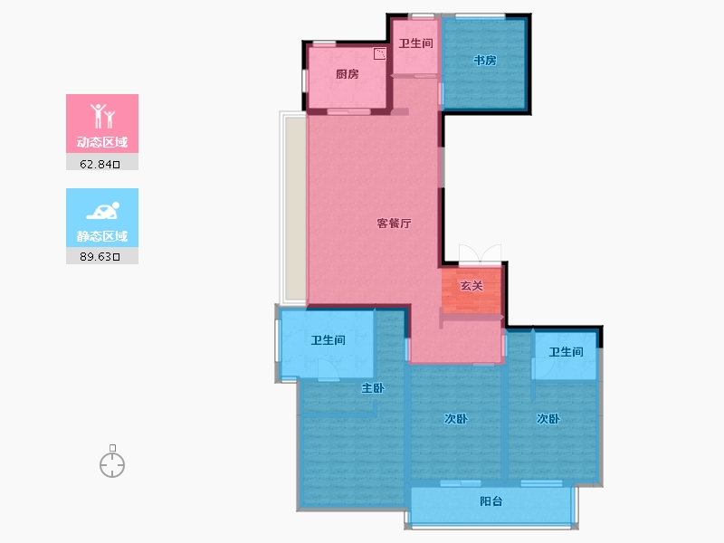 江苏省-无锡市-万科翡翠东方-136.16-户型库-动静分区