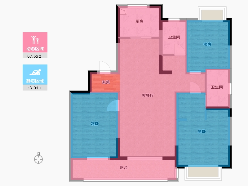 江苏省-无锡市-海尔产城创翡翠文华-99.99-户型库-动静分区