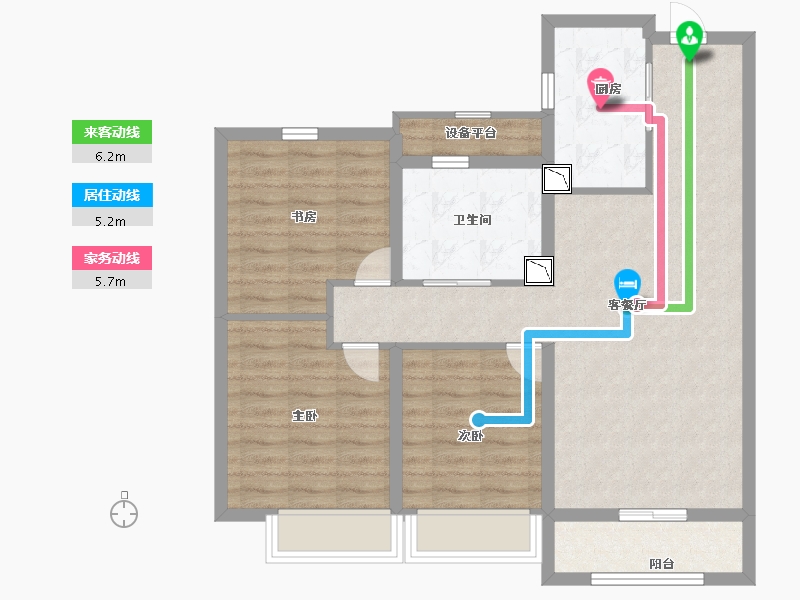 黑龙江省-哈尔滨市-中海・观澜庭-87.20-户型库-动静线