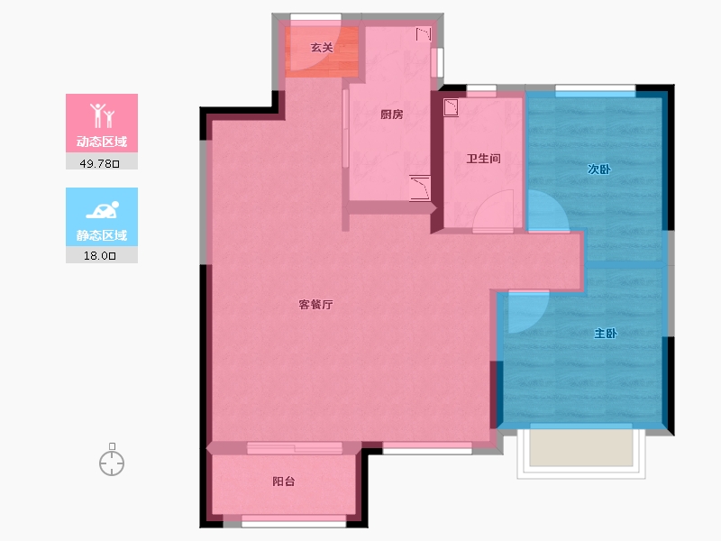 陕西省-西安市-绿地国港新里城-60.21-户型库-动静分区