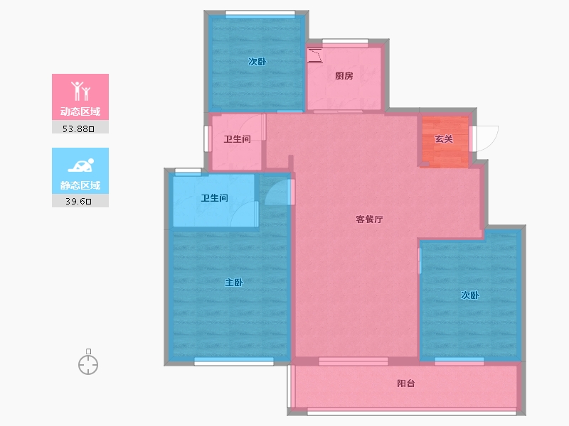 江苏省-无锡市-融创惠山映-84.09-户型库-动静分区