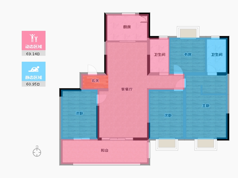 江苏省-无锡市-海尔产城创翡翠文华-116.00-户型库-动静分区