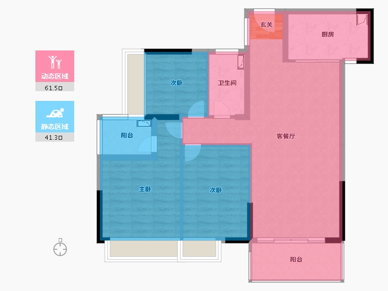 湖南省-衡阳市-珠江・愉景豪庭-92.44-户型库-动静分区