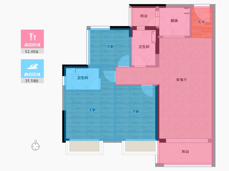 广东省-湛江市-汇成・凯悦华府-77.83-户型库-动静分区