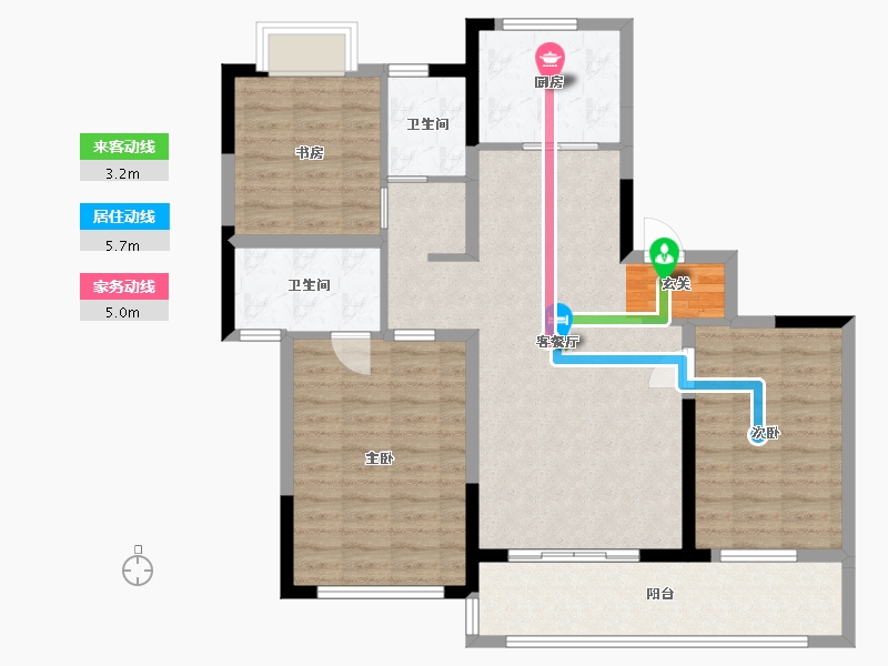 江苏省-无锡市-海尔产城创翡翠文华-100.79-户型库-动静线