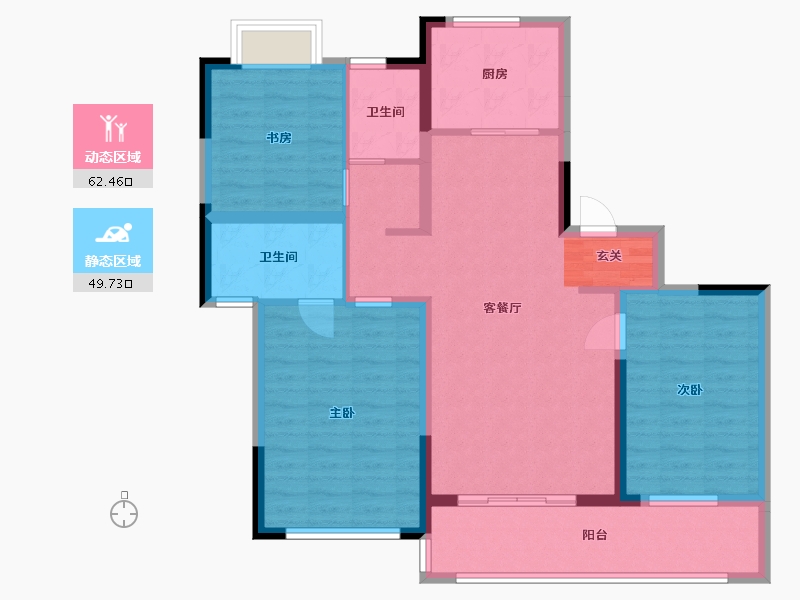 江苏省-无锡市-海尔产城创翡翠文华-100.79-户型库-动静分区