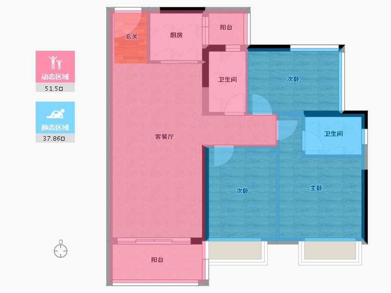 广东省-湛江市-汇成・凯悦华府-80.15-户型库-动静分区