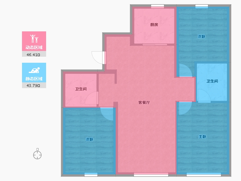 黑龙江省-哈尔滨市-万科金域悦府-81.46-户型库-动静分区