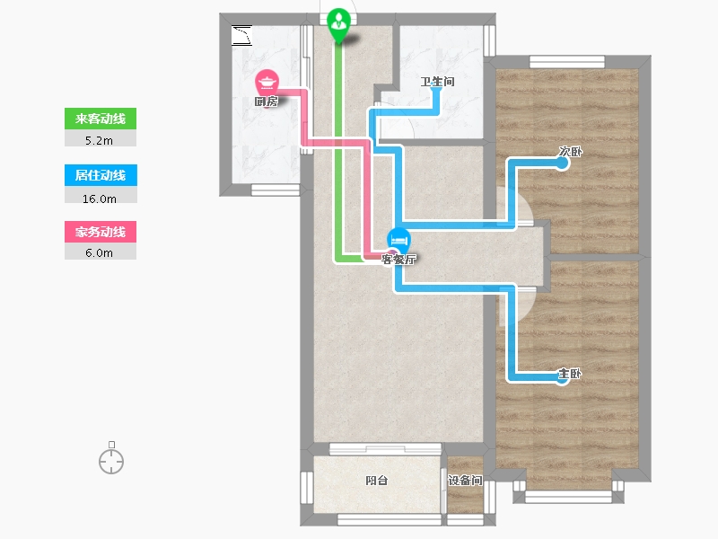 河北省-保定市-泽龙阳光美居-60.00-户型库-动静线