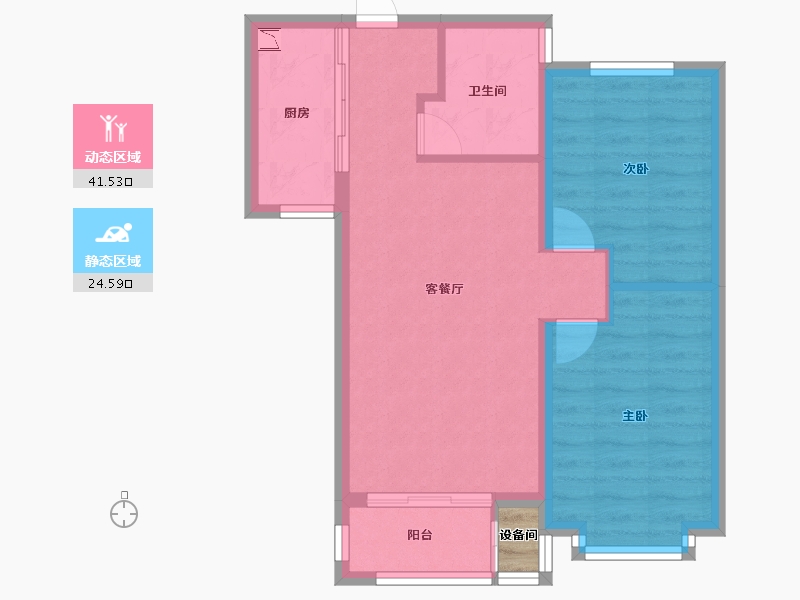 河北省-保定市-泽龙阳光美居-60.00-户型库-动静分区