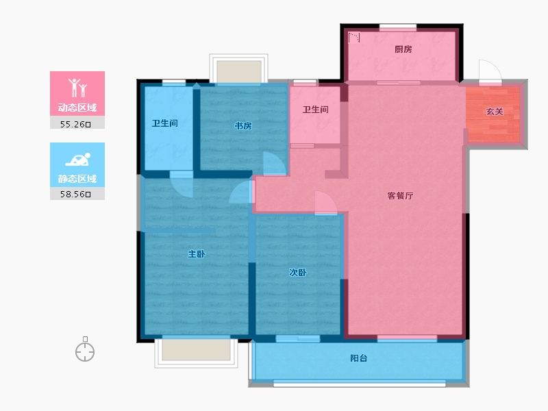 江苏省-无锡市-海尔产城创翡翠文华-101.60-户型库-动静分区