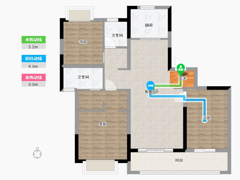 江苏省-无锡市-海尔产城创翡翠文华-100.80-户型库-动静线