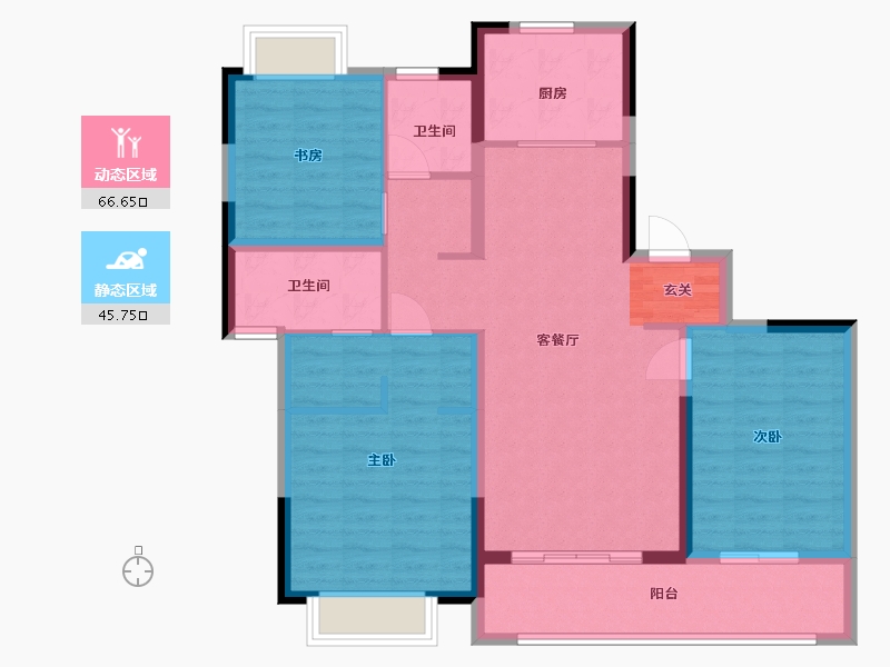 江苏省-无锡市-海尔产城创翡翠文华-100.80-户型库-动静分区