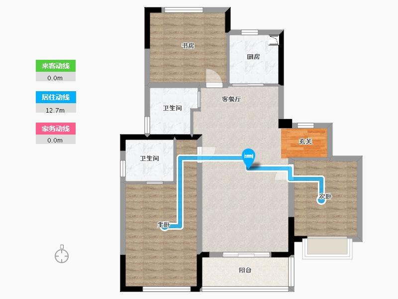 江苏省-无锡市-万科翡翠东方-99.19-户型库-动静线