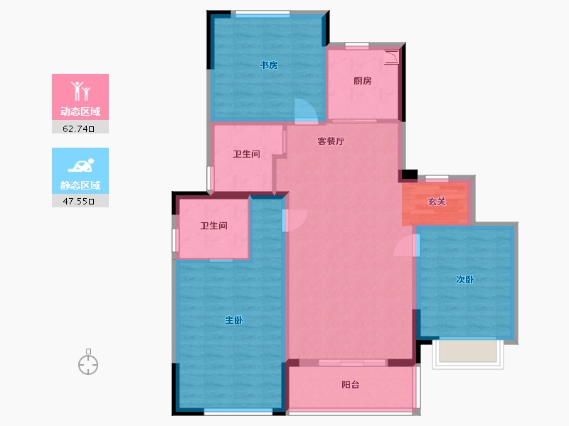 江苏省-无锡市-万科翡翠东方-99.19-户型库-动静分区