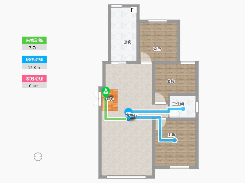 内蒙古自治区-鄂尔多斯市-亿成世纪华庭C区-94.35-户型库-动静线