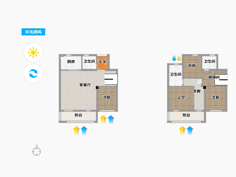 江苏省-无锡市-融创惠山映-132.22-户型库-采光通风