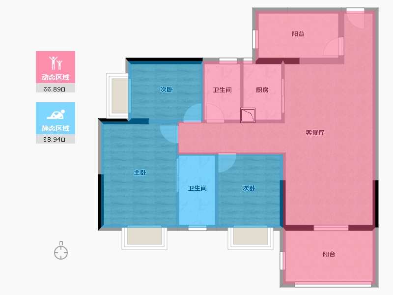 广东省-湛江市-万洲悦华府-95.10-户型库-动静分区