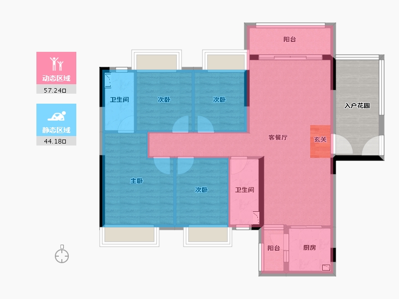 广东省-湛江市-汇成・凯悦华府-100.78-户型库-动静分区