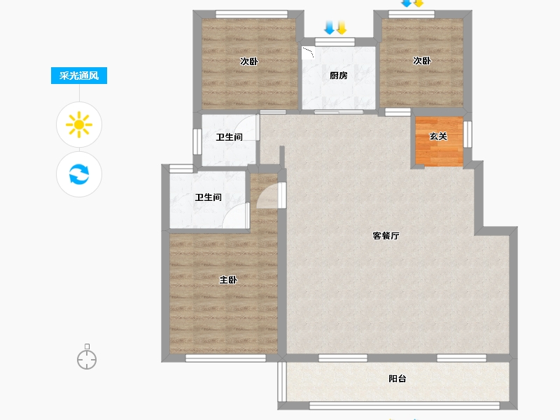 江苏省-无锡市-融创惠山映-92.01-户型库-采光通风