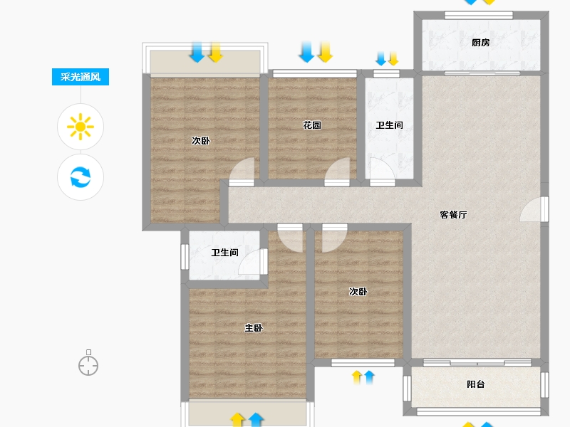 广西壮族自治区-百色市-锦绣古镇悦龙湾-111.53-户型库-采光通风