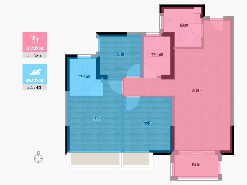 广西壮族自治区-南宁市-五象湖金玖世家-65.96-户型库-动静分区