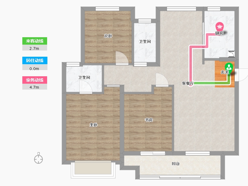 江苏省-无锡市-美的中骏雍景湾-88.00-户型库-动静线