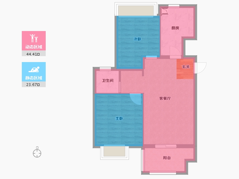 江苏省-无锡市-蠡湖国际小镇-60.80-户型库-动静分区