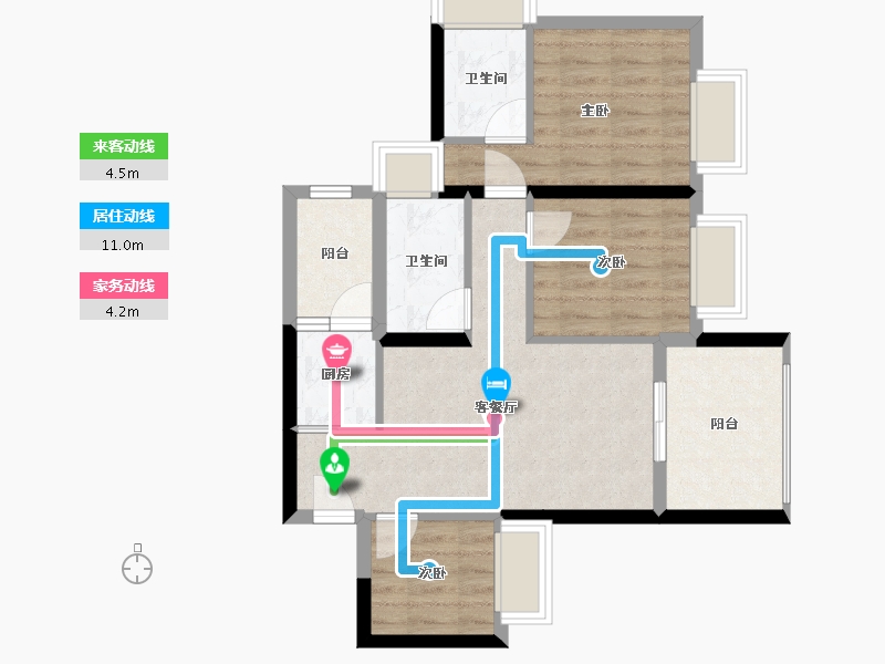 广东省-深圳市-新锦安海纳公馆-66.09-户型库-动静线