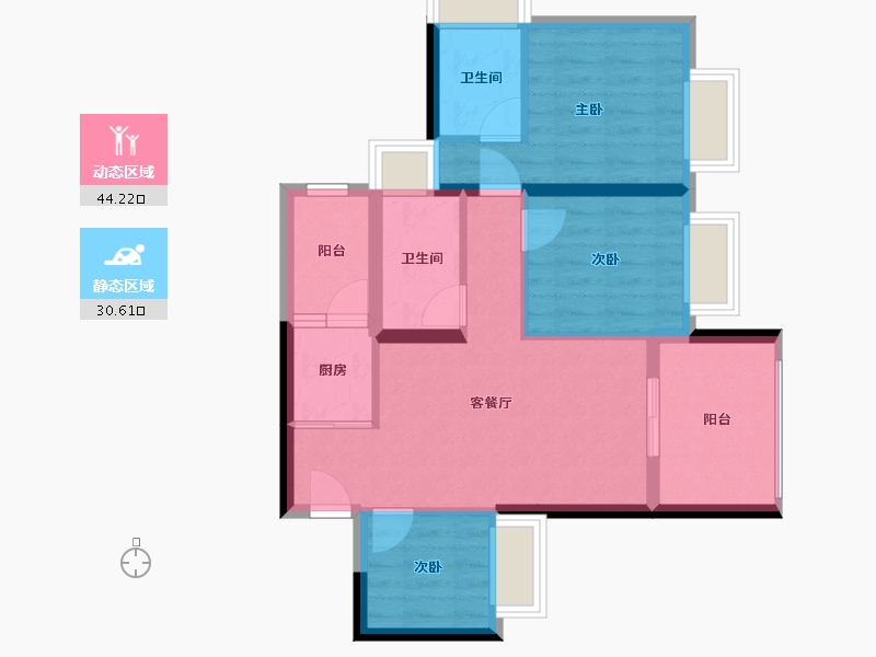 广东省-深圳市-新锦安海纳公馆-66.09-户型库-动静分区