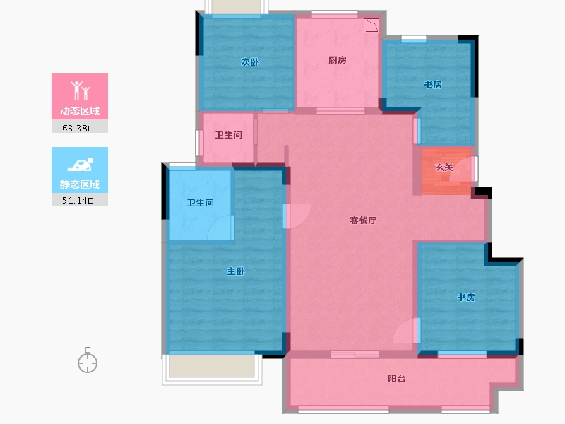 江苏省-无锡市-华润公元九里-102.40-户型库-动静分区