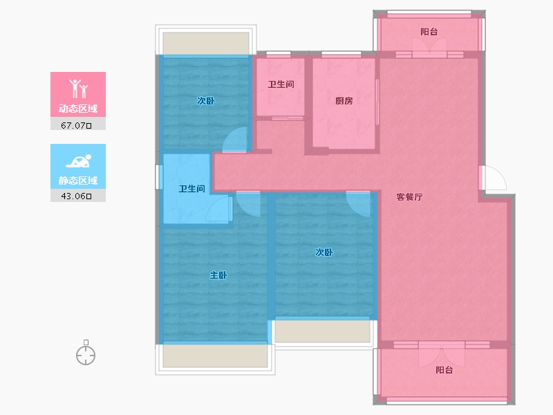 湖南省-常德市-紫东星城-98.31-户型库-动静分区