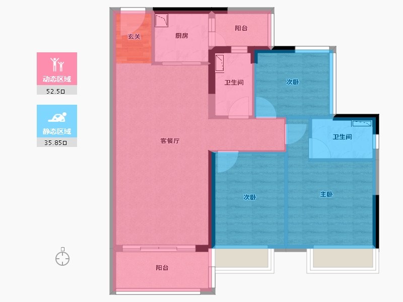 广东省-湛江市-汇成・凯悦华府-78.47-户型库-动静分区