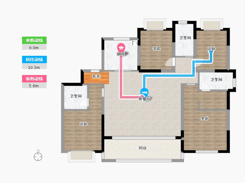 江苏省-无锡市-海尔产城创翡翠文华-135.20-户型库-动静线