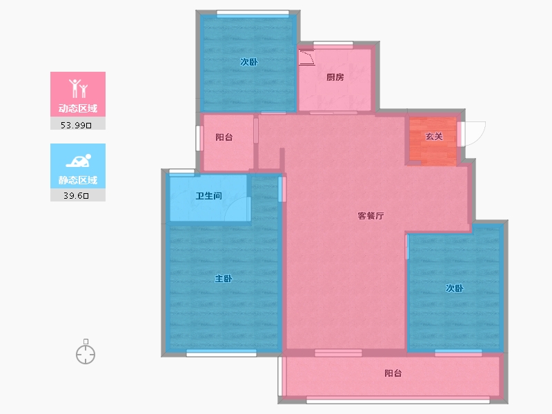 江苏省-无锡市-融创惠山映-84.00-户型库-动静分区