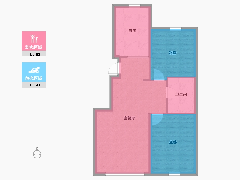 黑龙江省-哈尔滨市-万科金域悦府-61.95-户型库-动静分区