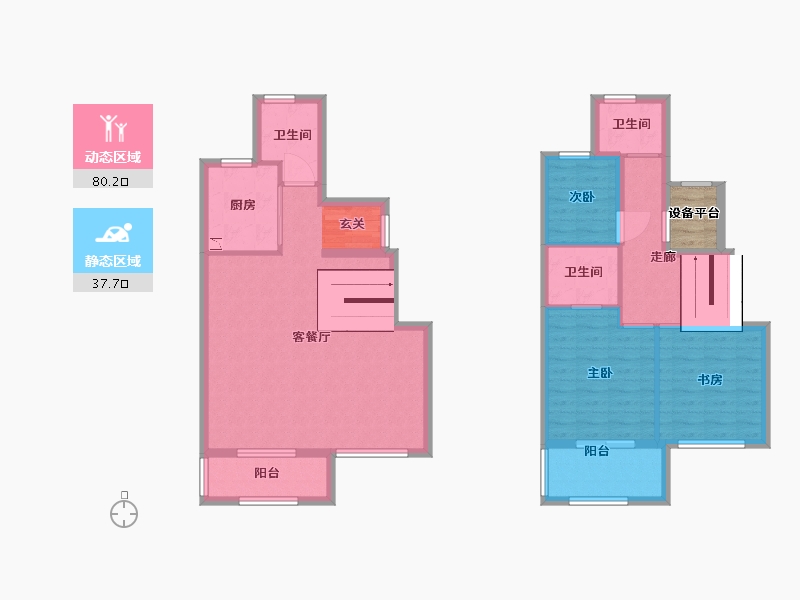 江苏省-无锡市-融创惠山映-108.01-户型库-动静分区