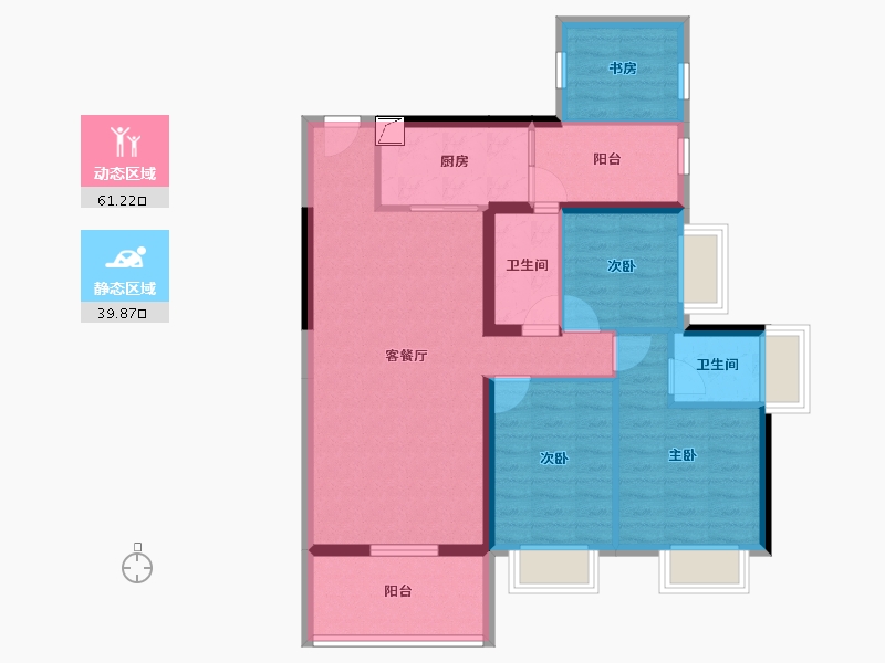 广东省-湛江市-方圆・金海湾豪庭-89.94-户型库-动静分区