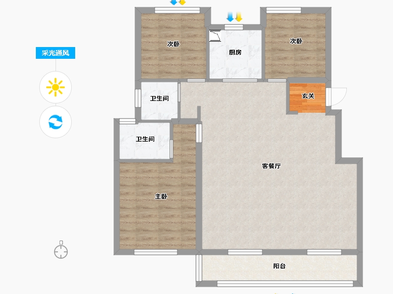 江苏省-无锡市-融创惠山映-92.00-户型库-采光通风