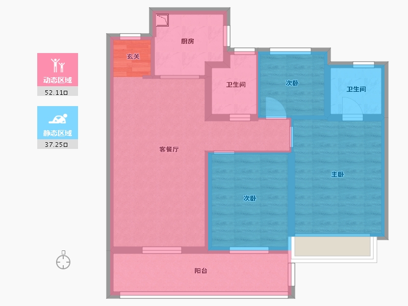 江苏省-无锡市-融创惠山映-79.20-户型库-动静分区