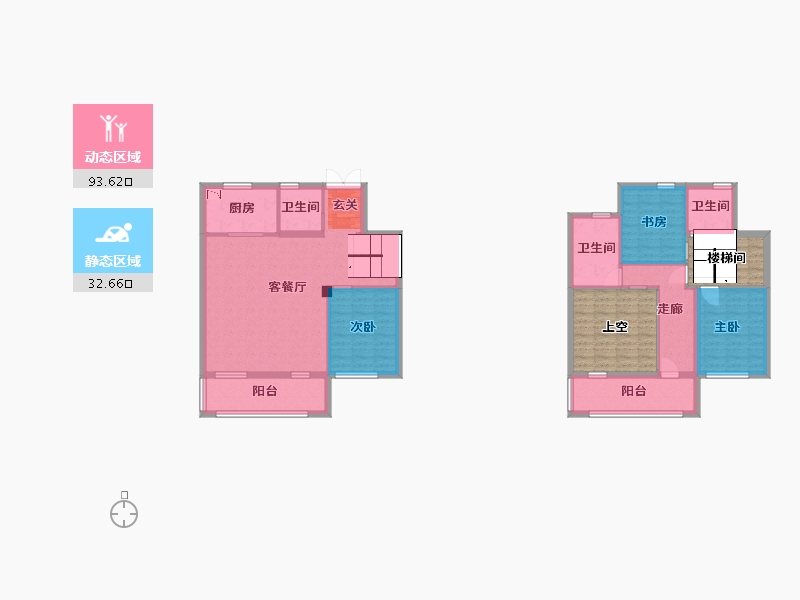 江苏省-无锡市-融创惠山映-132.86-户型库-动静分区